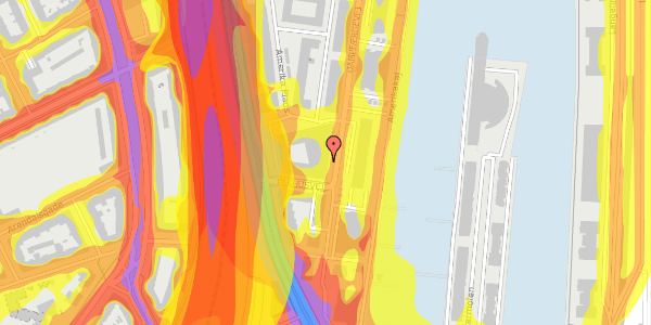 Trafikstøjkort på Dampfærgevej 15, 2100 København Ø