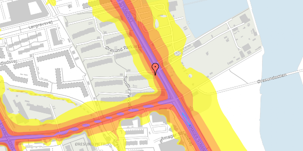 Trafikstøjkort på Sundby Parkvej 18, 3. th, 2300 København S