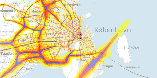 Trafikstøjkort på Weidekampsgade 37, 5. tv, 2300 København S