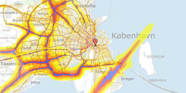 Trafikstøjkort på Weidekampsgade 37, 2. tv, 2300 København S