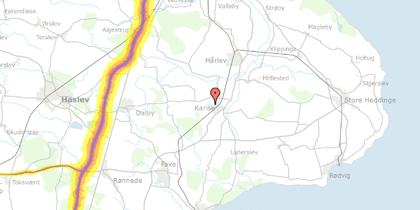 Trafikstøjkort på Rosengården 44, 4653 Karise