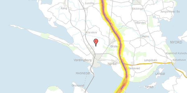 Trafikstøjkort på Kastrupparken 21, 4760 Vordingborg