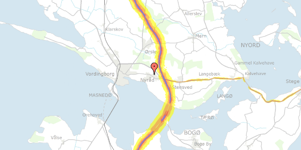 Trafikstøjkort på Nyraad Hovedgade 62, 1. , 4760 Vordingborg