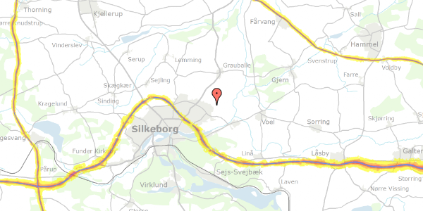 Trafikstøjkort på Gøteborgvej 19, 8600 Silkeborg