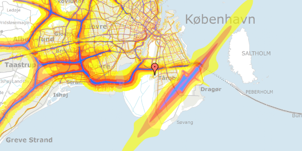 Trafikstøjkort på Else Alfelts Vej 33N, 2300 København S