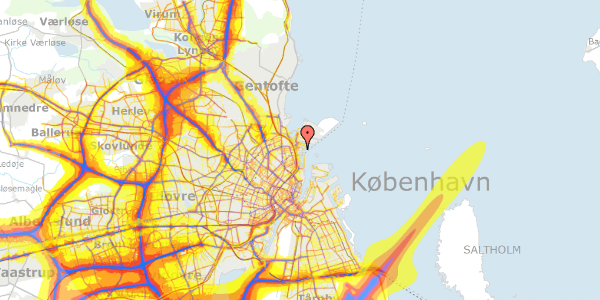 Trafikstøjkort på Sandkaj 27, 4. th, 2150 Nordhavn