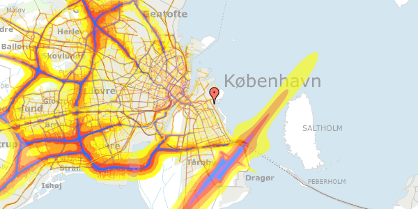 Trafikstøjkort på Strandlodsvej 27G, 2. tv, 2300 København S