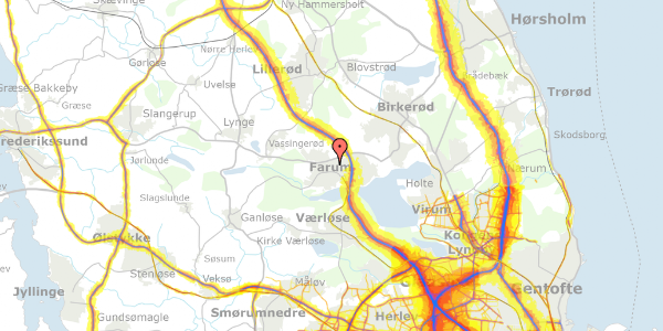 Trafikstøjkort på Rugmarken 37, 3520 Farum