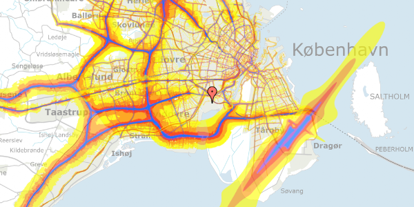 Trafikstøjkort på Hf. Sundbo 106, 2450 København SV