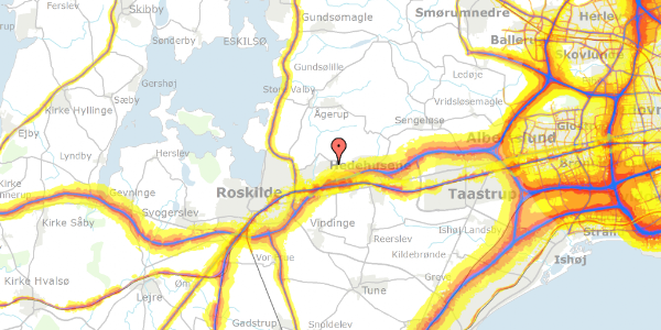 Trafikstøjkort på Jernaldermarken 25, 4000 Roskilde