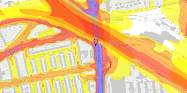 Trafikstøjkort på Østerbrogade 167, 2100 København Ø