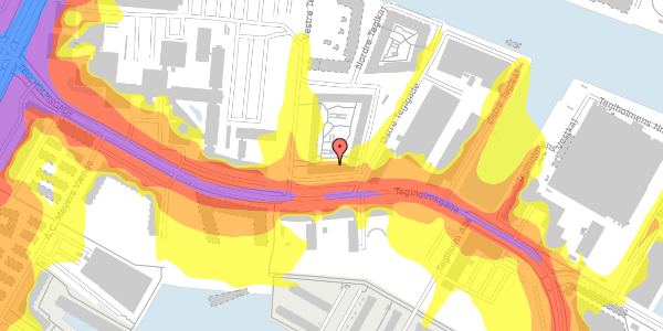 Trafikstøjkort på Vestre Teglgade 2B, 5. th, 2450 København SV