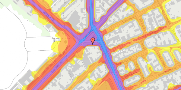 Trafikstøjkort på Trianglen 5, 2100 København Ø