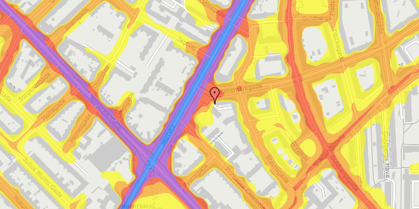 Trafikstøjkort på Fensmarkgade 71, 1. , 2200 København N