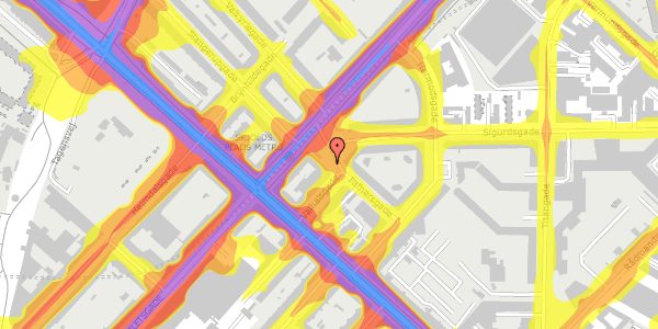 Trafikstøjkort på Skjolds Plads 3, 2200 København N