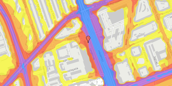 Trafikstøjkort på Lyngbyvej 17, 4. 11, 2100 København Ø