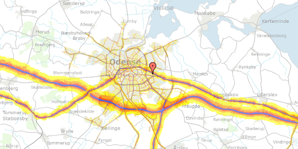 Trafikstøjkort på Slåenvej 38, 1. , 5220 Odense SØ