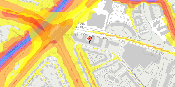 Trafikstøjkort på Dirch Passers Allé 76, st. , 2000 Frederiksberg