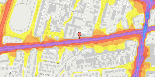 Trafikstøjkort på Peter Bangs Vej 28, 2000 Frederiksberg