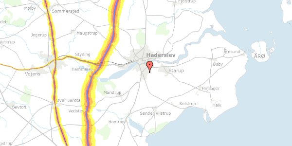 Trafikstøjkort på Kløvervej 71, 6100 Haderslev