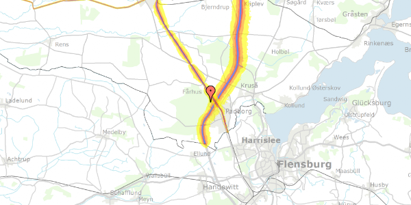 Trafikstøjkort på Lejrvejen 85, 6330 Padborg