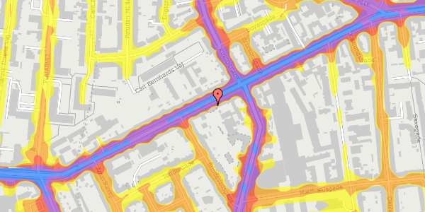 Trafikstøjkort på Vesterbrogade 107C, 1620 København V