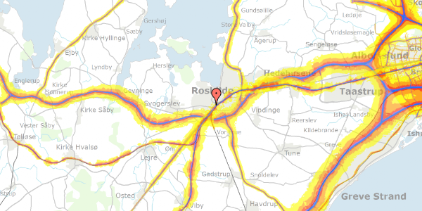 Trafikstøjkort på Møllehusvej 12, 4000 Roskilde