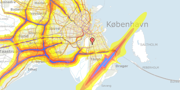 Trafikstøjkort på Digevej 66, 3. tv, 2300 København S