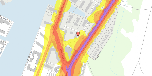 Trafikstøjkort på Jens Otto Krags Gade 20, 2. tv, 2300 København S