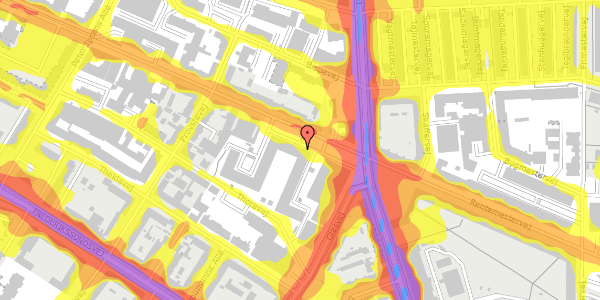 Trafikstøjkort på Rentemestervej 19A, 1. 1, 2400 København NV