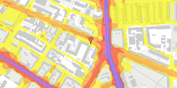 Trafikstøjkort på Rentemestervej 19A, 3. 1, 2400 København NV