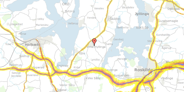 Trafikstøjkort på Brombærhaven 16, 4070 Kirke Hyllinge