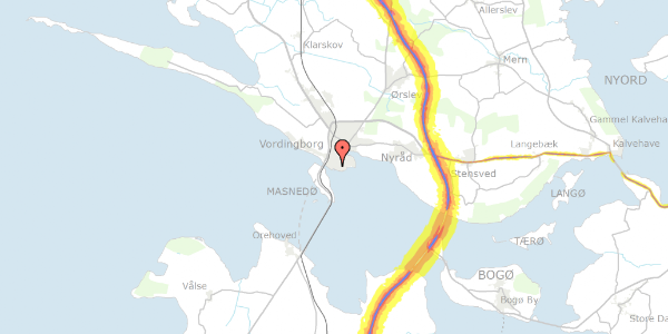 Trafikstøjkort på Færgegaardsvej 85, 1. tv, 4760 Vordingborg