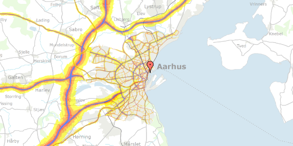 Trafikstøjkort på Studsgade 44C, 8000 Aarhus C