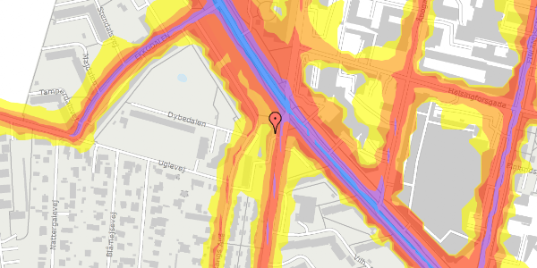 Trafikstøjkort på Møllevangs Allé 151C, 8210 Aarhus V