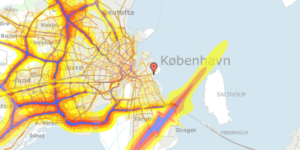 Trafikstøjkort på Yderlandsvej 11, 2300 København S