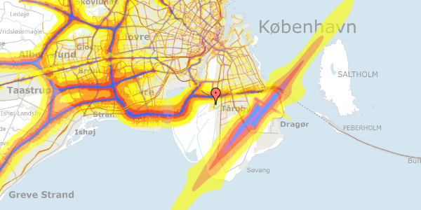 Trafikstøjkort på Else Alfelts Vej 33C, 2300 København S