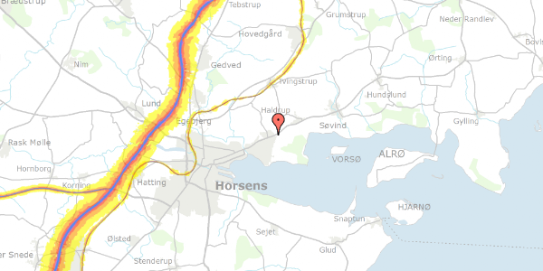 Trafikstøjkort på Amballegård 69, 8700 Horsens