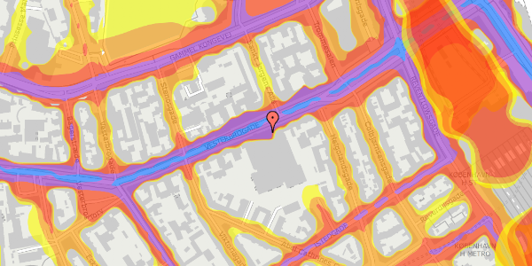 Trafikstøjkort på Vesterbrogade 25, 4. , 1620 København V