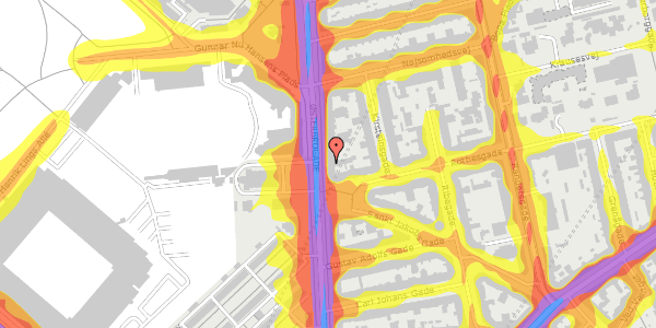 Trafikstøjkort på Østerbrogade 110, 2100 København Ø