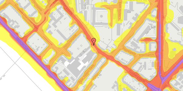 Trafikstøjkort på Guldbergsgade 29, 2. , 2200 København N