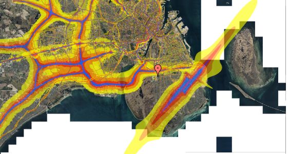 Trafikstøjkort på Richard Mortensens Vej 25A, 2. th, 2300 København S