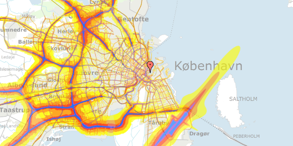 Trafikstøjkort på Tordenskjoldsgade 3, 2. 1, 1055 København K