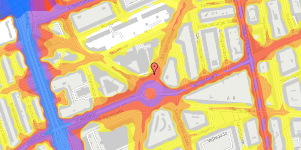 Trafikstøjkort på Sankt Kjelds Plads 12, 1. , 2100 København Ø