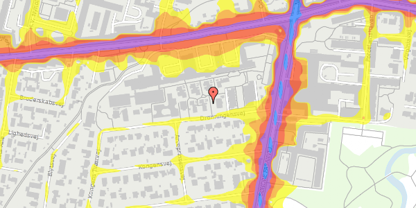 Trafikstøjkort på Dronningensvej 14A, 1. th, 2000 Frederiksberg