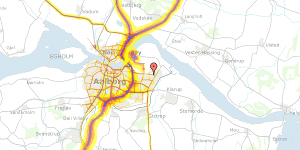 Trafikstøjkort på Blæsborgvej 67, 9220 Aalborg Øst