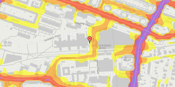 Trafikstøjkort på Solbjerg Plads 3, 2000 Frederiksberg