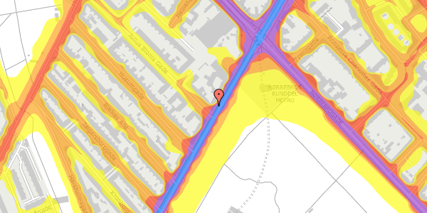 Trafikstøjkort på Jagtvej 55, 2200 København N