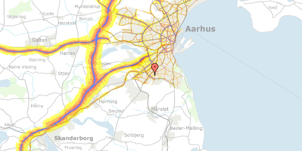 Trafikstøjkort på Axel Gruhns Vej 20, 8270 Højbjerg