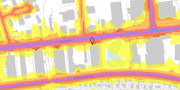 Trafikstøjkort på Naverland 15, 2600 Glostrup